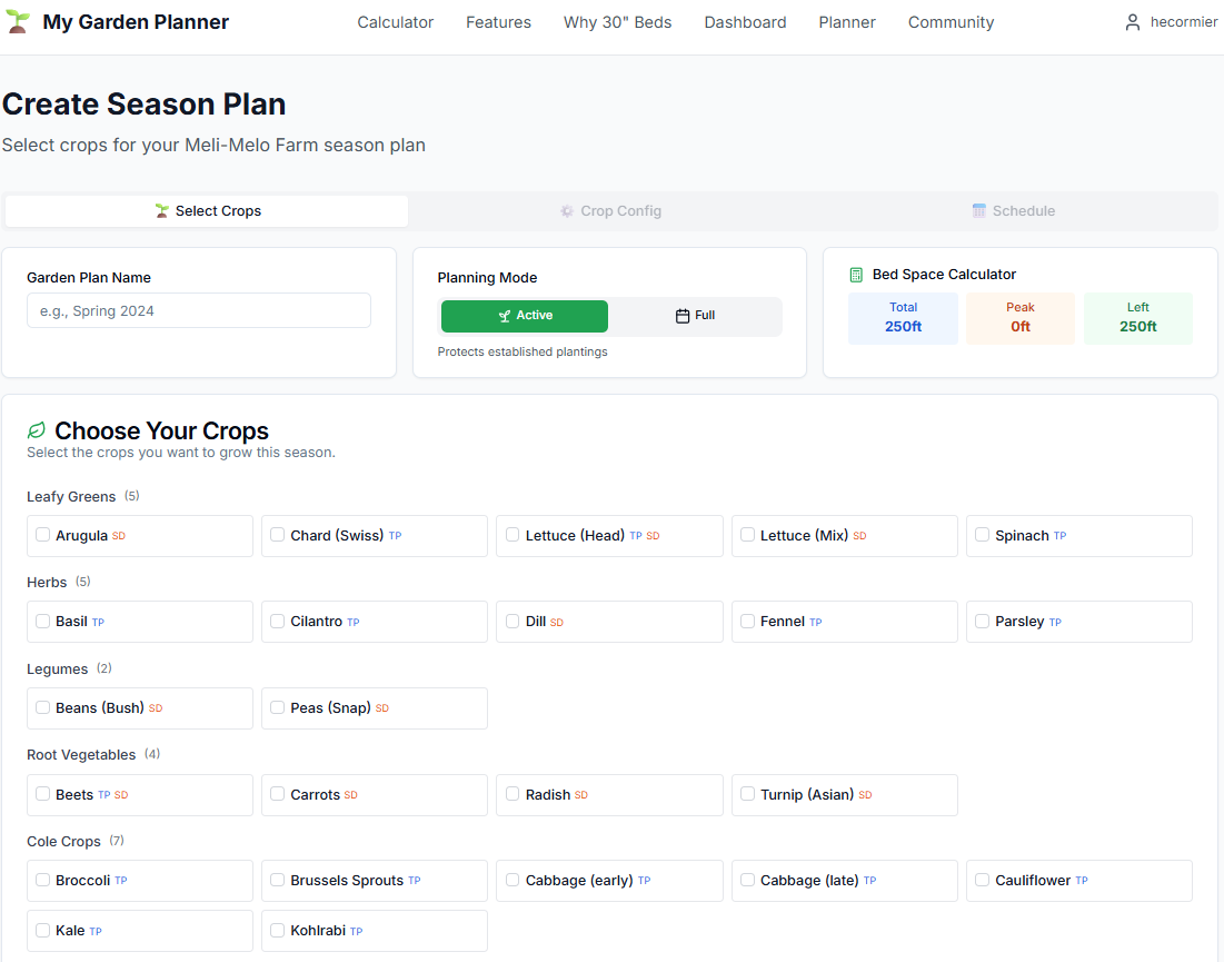 Create new season plan dialog